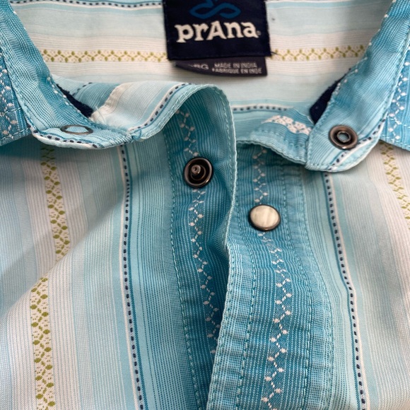 PrAna Hiking Fishing Outdoors Button Down Shirt Men's Size L Organic Cotton EUC - Picture 7 of 13